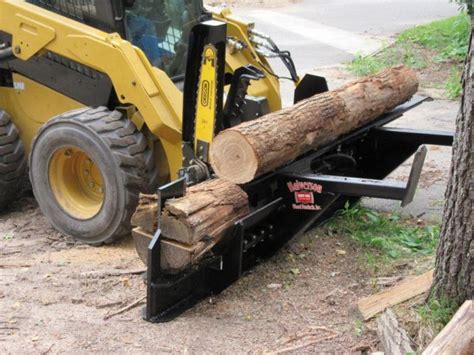 mini skid steer firewood cutter|mini steer log splitters.